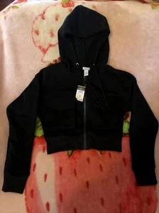 Women Cargo Pockets Crop Sweater Hoodie XS Fall Spring Adult Rue21 Punk Rock - Picture 1 of 6