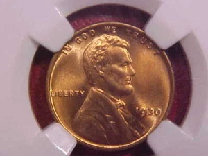 1930 LINCOLN CENT - NGC MS 66 RD - SEE PICS! - (G1640) - Picture 1 of 4