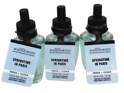Bath & Body Works Springtime in Paris Wallflowers Plug In Refill Bulb Lot of 3