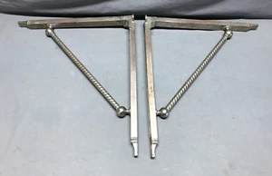 Antique VTG Pair Nickel Brass Twist Marble Sink Wall Support Brackets 125-25B - Picture 1 of 22