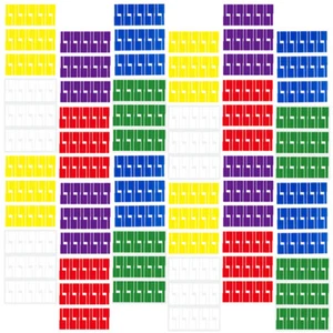 24 Blattkabelbezeichnungen P-förmige Kabelmarker-Tags Kleber - Bild 1 von 12