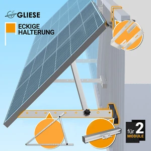 4/8 Stück Balkonkraftwerk Halterung Geländer PV Solar Montage Set rund / eckig - Bild 1 von 33