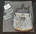 Balenciaga Crush XS Silver Leather Shoulder Tote Bag New SS24 NWT $2300