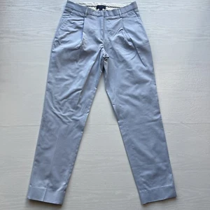GANT Pleated Ankle Pant Womens 6 Light Blue Tapered Leg Lightweight Twill - Picture 1 of 17