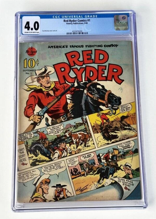 Red Ryder Comics #1 CGC 4.0 (VG) Hawley Dell Western Golden Age 1940 - Image 1 of 4