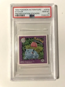 1999 Pokemon Action Flipz Ivysaur PSA 10 Premier Edition Stickers SP08 Pop 4 - Picture 1 of 4