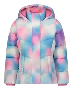 GIRLS CB Sports Cotton Candy Print Hooded Puffer Coat Size 14/$79/With Hat - Picture 1 of 4