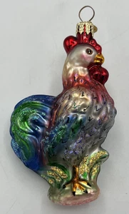 Christopher Radko Rooster Farm Alarm Christmas Ornament 4" - Picture 1 of 8