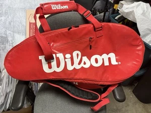 Wilson Super Tour Confezione 15 Borsa Tennis Rossa Spedizione Contanti - Foto 1 di 4