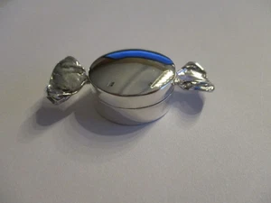 Sterling silver pill box toffee style round soild 925 smooth shape - Picture 1 of 4