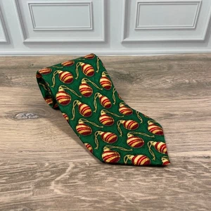 Corbata de seda J Z Richards Nordstrom para hombre verde rojo dorado adorno navideño - Imagen 1 de 9
