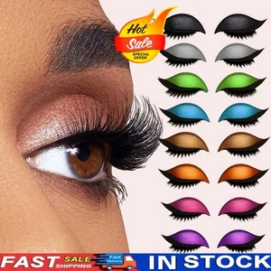 8 Farben Fauler Lidschatten Wimpernpflaster, Lidschatten Wimpern Make-up Aufkleber - Bild 1 von 7