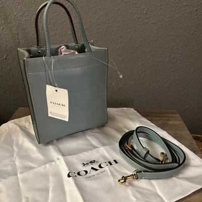 Nuevo con etiquetas Auténtico COACH Mini Bolso Cashin Guante Cuero Curtido Verde Salvia con Bolsa para el Polvo Foto 1 de 4