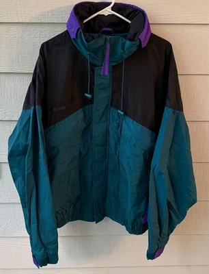 VINTAGE MENS XL COLUMBIA SPORTSWEAR JACKET PURPLE GREEN - Image 1 of 4