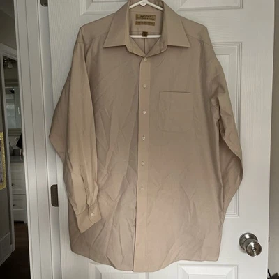 Men’s Roundtree & Yorke Dress Shirt Non-Iron Cotton Gold Label 16"- 34 - Image 1 of 4