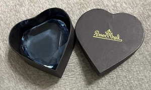 Rosenthal Faceted Glass Heart Paperweight Cobalt Blue LOVE ExCond BOXED 24% LC - Picture 1 of 16