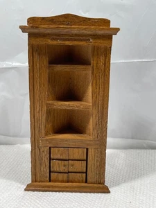 Holz Puppenhaus Eckschrank Regal Maßstab 1:12 Miniatur Möbel Bücherschrank Vintage - Bild 1 von 9