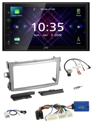 JVC DAB 2DIN Lenkrad Bluetooth USB Autoradio für Toyota Verso 2009-2018 silber - Bild 1 von 4