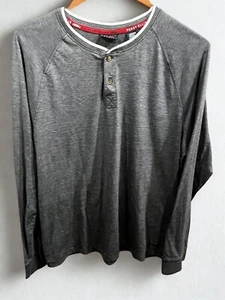 Perry Ellis America Hemd Herren Größe XL Grau Langarm 1/4 Knopf Preppy Freizeit - Bild 1 von 6