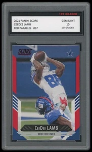 CEEDEE LAMM 2021 PANINI PUNKTZAHL ROT PARALLELE KARTE 1. STKLASSE 10 DALLAS COWBOYS - Bild 1 von 1
