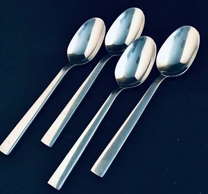 4 CAMBRIDGE GLAMOUR GLOSSY PLACE SOUP SPOONS STAINLESS HEAVY DUTY RETIRED - Picture 1 of 7
