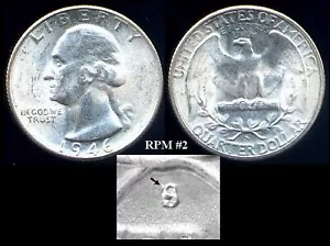 1946s/s RPM #2 BU + Washington Quarter Silver Cherry Picker FS 501 ERROR Coin NR - Picture 1 of 7