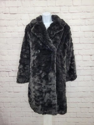 Dennis Basso Madison Avenue Textured Faux Fur Coat XSMALL BLACK A556120 - Image 1 of 4