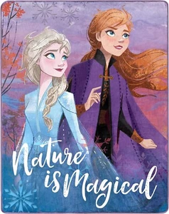 Disney Frozen 2, Magical Girls Silk Touch Throw Blanket Breathable 40" x 50" - Picture 1 of 9
