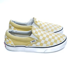 Zapatillas Vans Classic sin cordones a cuadros para mujer talla 6,5 blancas amarillas - Imagen 1 de 10