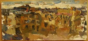 Ukrainian Soviet USSR Oil Painting Avant-garde postimpressionism old town house - Picture 1 of 5