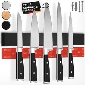 Magnetleiste Messer schwarz 40cm, Vergleichssieger - selbstklebend ohne Bohren - Bild 1 von 6
