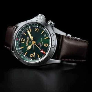 Seiko Prospex Alpinist Mechanical GMT SBEJ005 Men's Watch Automatic Leather - Picture 1 of 6
