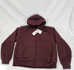 Hoodie for men sherpa fleece lined winter zipper Red Size XL - Picture 1 of 16
