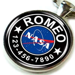 Etiquetas de identificación de mascotas espacio PERSONALIZADO Personalizado perro gato etiqueta NASA espacio - Imagen 1 de 9