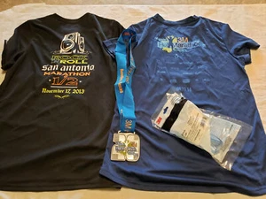 Used Rock NRoll San Antonio 3M Half Marathon Austin Texas Finisher Medal T-Shirt - Imagen 1 de 6