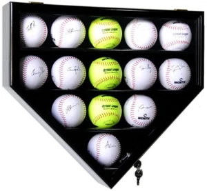 14 Softball Ball Display Case Cabinet Rack Holder Stand Box Holds up to 12" Ball - Picture 1 of 23