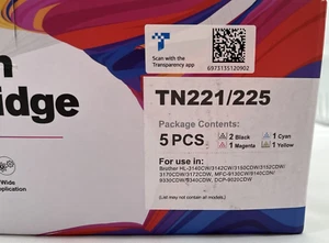 Cartuchos de tóner TN221/225 5 piezas CMY (2x) negro para Brother HL-3140CW, MFC-9130CW, DCP - Imagen 1 de 8