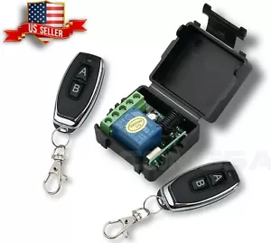 12V DC transmitter 433Mhz Wireless Switch 2 Remote Control for Lights on and off - Picture 1 of 6