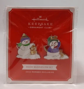 Hallmark 2018 ~ exclusivo del club miembro ~ conjunto de pines Snow Buddies ~ nuevo - Imagen 1 de 2