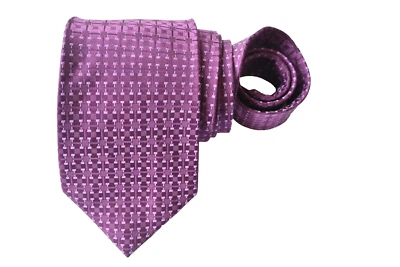 STEVE HARVEY MEN'S TIE PURPLE/GEOMETRIC Width: 3.7/8" Length: 60" - Image 1 of 3