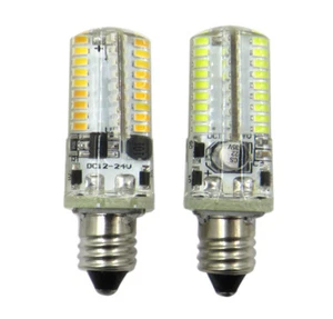 E11 Mini Base Candelabra LED bulb 72LED 3014SMD AC/DC 12V Silicone Light Lamp #1 - Picture 1 of 3