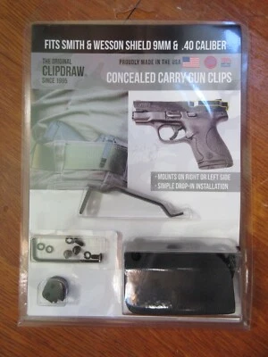 Clipdraw Smith & Wesson Shield M & P 9mm 40 Caliber Belt Clip CDTS-SHLD OWB New - Image 1 of 4