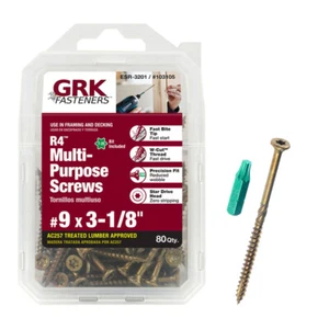 GRK Fasteners R4 No. 9 S X 3-1/8 in. L Star Coated Multi-Purpose Screws 80 pk - Picture 1 of 1