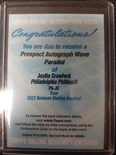 2023 BOWMAN STERLING SSP PROSPECT AUTO JUSTIN CRAWFORD WAVE REFRACTOR AUTO /125!