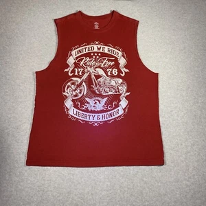 United We Ride Liberty & Honor T-Shirt Adult Sz L Sleeveless Patriotic Preowned - Bild 1 von 12