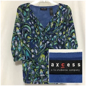 Blusa, top, camicia donna taglia M Medium AXCESS manica 3/4, scollo a V stile incrociato - Foto 1 di 10