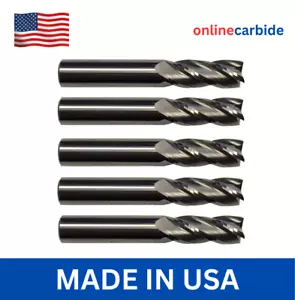 5 STCK. 5/16 ZOLL 4 FLUTE HARTMETALL ENDMÜHLE - Bild 1 von 3