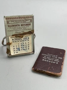 Vintage 1955 Advertising Calendar Pocket Mirror, Kondon Mfg Address,Ellsworth,Ks - Imagen 1 de 1