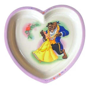 Selandia Disney Beauty & The Beast Heart Shaped Plate Kids Melamine Lavender - Picture 1 of 7