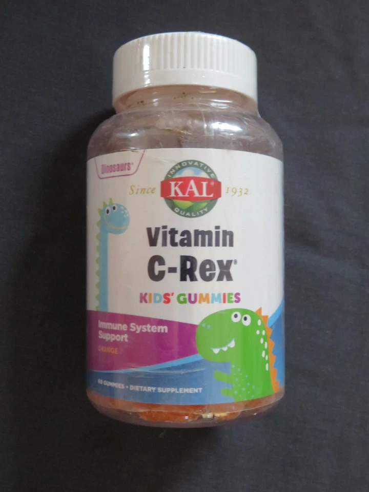 KAL Vitamina C-Rex Niños Gomitas Sistema Inmunológico Apoyo 60 Gomitas Naranja ^D Foto 1 de 1